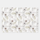 Waterverf Floral Flower White Cream Wedding Inpakpapier Vel (Voorkant 2)
