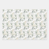 Waterverf Floral Flower White Cream Wedding Inpakpapier Vel (Voorkant)