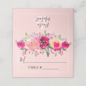 Waterverf Floral Folded Wedding Table Plaatskaartje (Buitenkant ongevouwen)