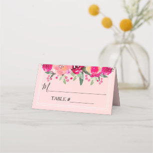 Waterverf Floral Folded Wedding Table Plaatskaartje