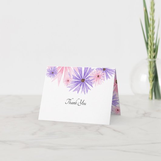 waterverf floral Folders Dank je wel Bedankkaart (Voorkant)