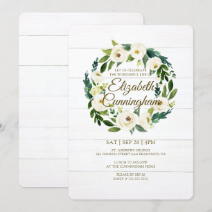 Waterverf Floral Foliage Greenery Memorial Kaart
