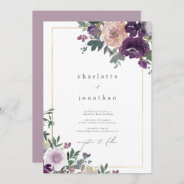 Waterverf Floral Foliage Modern Wedding Kaart