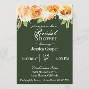 Waterverf Floral Forest Green Vrijgezellenfeest Kaart