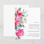 Waterverf Floral formeel huwelijk uitnodigen (Voorkant / Achterkant)