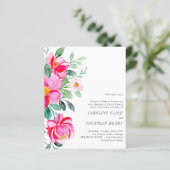 Waterverf Floral formeel huwelijk uitnodigen (Staand voorkant)