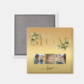 Waterverf Floral Foto Collage Mam Magnet (Voorkant / Achterkant)