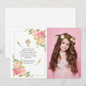 Waterverf Floral Foto Cross Communauteit Dank je Bedankkaart (Voorkant / Achterkant)