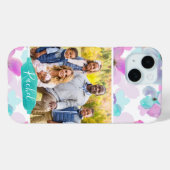 Waterverf Floral Foto en Monogram Case-Mate iPhone Case (Achterkant (horizontaal))