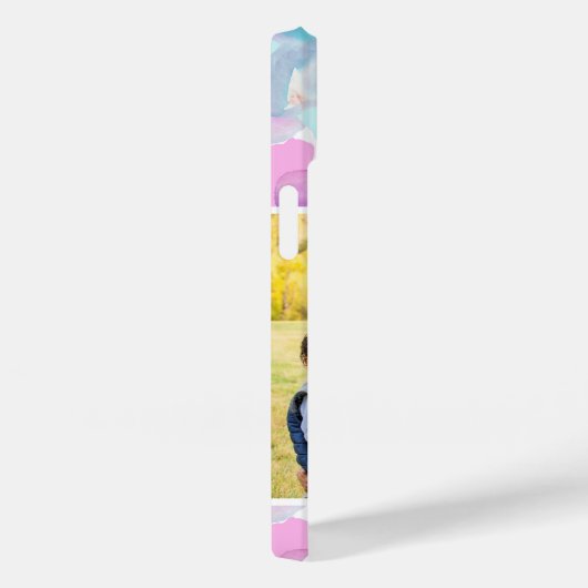 Waterverf Floral Foto en Monogram Case-Mate iPhone Case (Achterkant / Rechts)