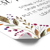 Waterverf Floral Foto Guest Book Wedding Sign Poster (Hoek)