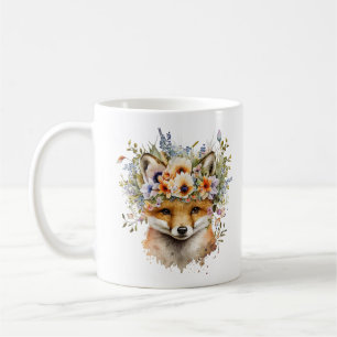 Waterverf Floral Fox Schattige Koffiemok