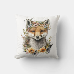 Waterverf Floral Fox Schattige Kussen