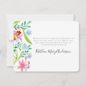 Waterverf Floral Funeral Bedankkaart (Achterkant)