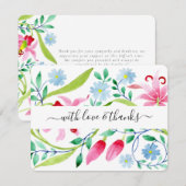 Waterverf Floral Funeral Bedankkaart (Voorkant / Achterkant)