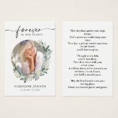 Waterverf Floral Funeral Memorial Prayer Kaart (Voorkant /achterkant)