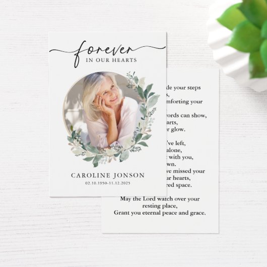 Waterverf Floral Funeral Memorial Prayer Kaart (Bureau)