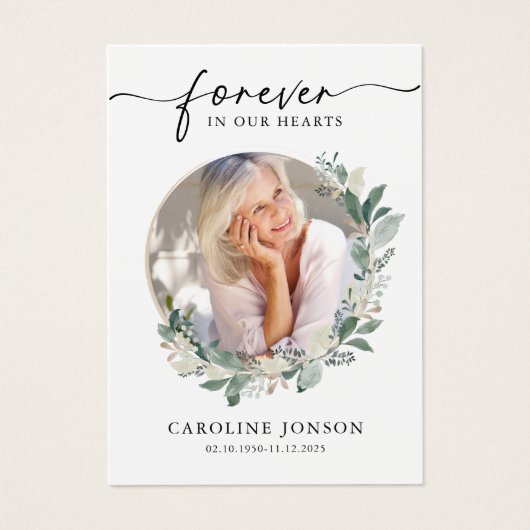 Waterverf Floral Funeral Memorial Prayer Kaart (Voorkant)