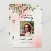 Waterverf Floral Funeral Prayer Kaart (Voorkant / Achterkant)