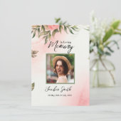 Waterverf Floral Funeral Prayer Kaart (Staand voorkant)