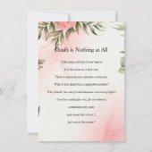 Waterverf Floral Funeral Prayer Kaart (Achterkant)