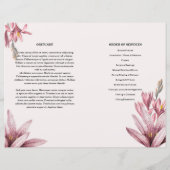 Waterverf floral Funeral Program sjabloon (Achterkant)
