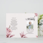 Waterverf floral Funeral Program sjabloon (Staand voorkant)