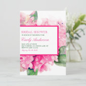 Waterverf Floral Fuschia Bridal Shower Kaart (Staand voorkant)