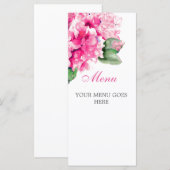 Waterverf Floral Fuschia Menu Kaarten (Voorkant / Achterkant)