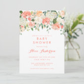 Waterverf Floral Garden Baby shower Invite Kaart (Staand voorkant)