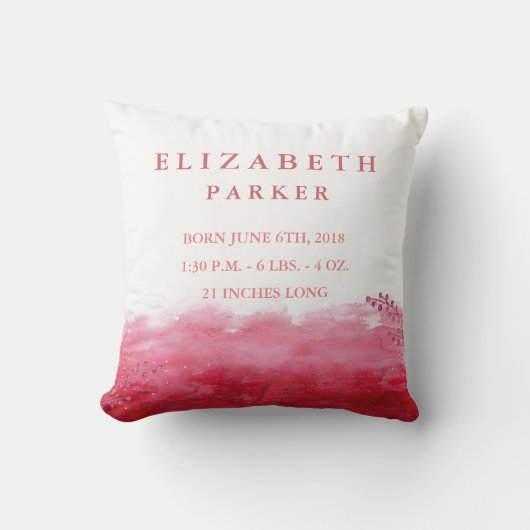 Waterverf Floral Garden Baby Stats Pillow Kussen (Voorkant)