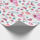 Waterverf Floral Garden Cute  Cadeaupapier (Hoek)