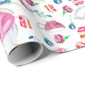 Waterverf Floral Garden Cute  Cadeaupapier (Rol Hoek)