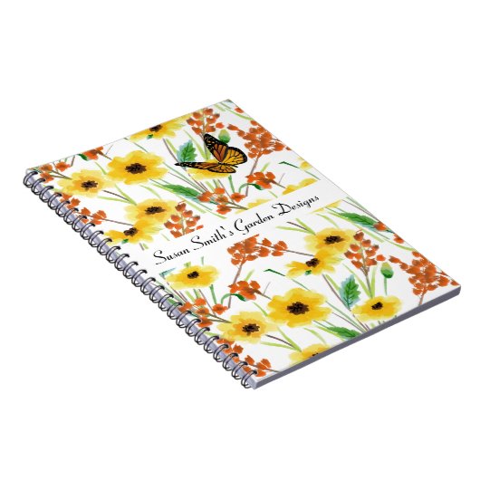Waterverf Floral Garden Design Notitieboek (Rechterzijde)