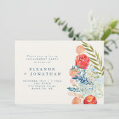 Waterverf Floral Garden Engagement Party Kaart (Staand voorkant)