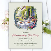 Waterverf FLoral Garden Housewarming Tea Party Kaart