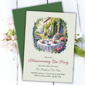 Waterverf FLoral Garden Housewarming Tea Party Kaart