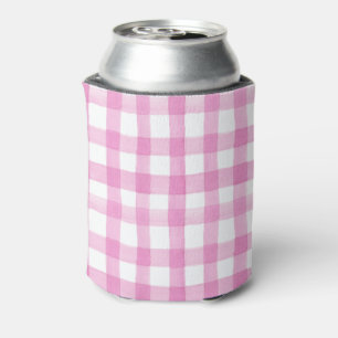 Waterverf Floral Garden Party Crest Pink Gingham Blikjeskoeler