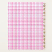 Waterverf Floral Garden Party Crest Pink Gingham Planner (Achterkant)