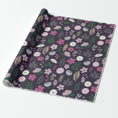 Waterverf Floral Garden Pattern Cadeaupapier (Uitgerold)