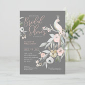 Waterverf Floral Garden Peacock Vrijgezellenfeest Kaart (Staand voorkant)