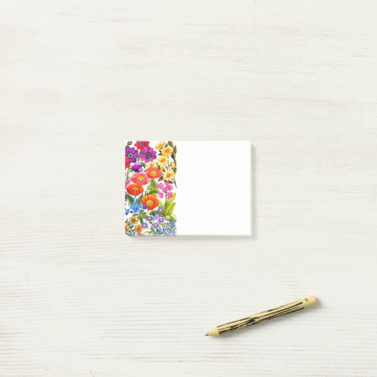 Waterverf Floral Garden Post Post-it® Notes (Op bureau)