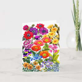 Waterverf Floral Garden Wenskaart Kaart