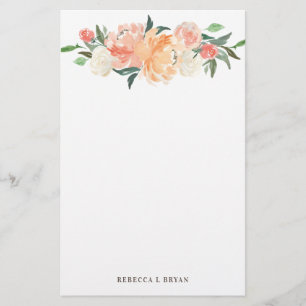 Waterverf Floral Garland Briefpapier