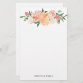 Waterverf Floral Garland Briefpapier (Voorkant / Achterkant)