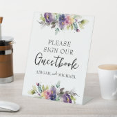Waterverf Floral Gastenboek Reclamebord Met Voetstuk (Insitu)