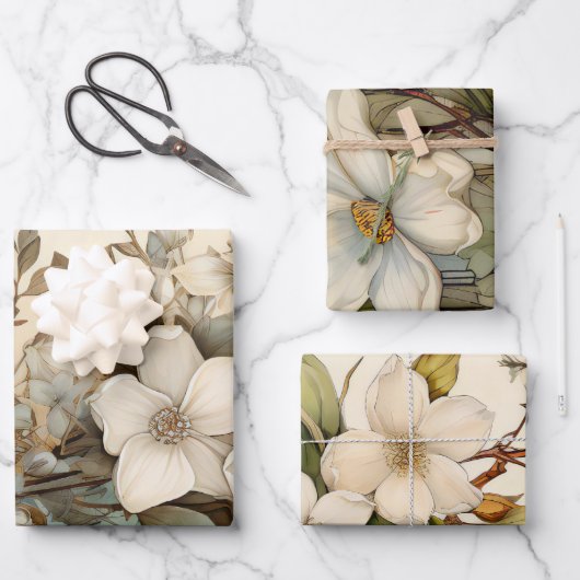 Waterverf Floral  geïnspireerde wikkellakens Inpakpapier Vel (Voorkant)