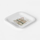 Waterverf Floral Genderneutraal Baby shower Papieren Bordje (Gebogen)