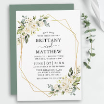 Waterverf Floral Geo Lijst Sage Green Wedding