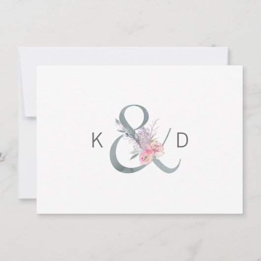 Waterverf Floral Geometric Change of Wedding Date Save The Date (Achterkant)